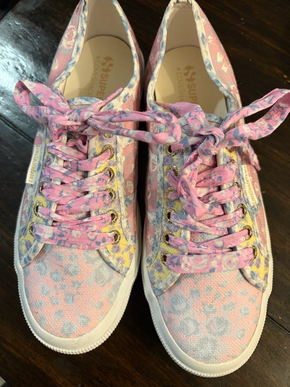 Superga x LoveShackFancy Pink & Lavender Floral Canvas Sneaker size 41/ 9.5